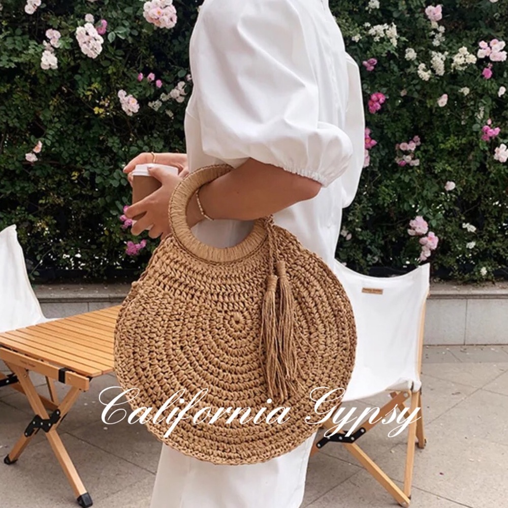 Bohemia Raffia Tassel Bag - Picture 1 of 7